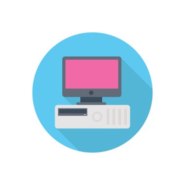 PC çember gölge düz simgesi