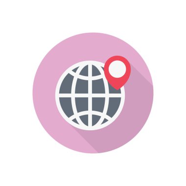 konum çemberi gölge düz simgesi