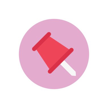 Pin vektör dairesi düz simgesini it