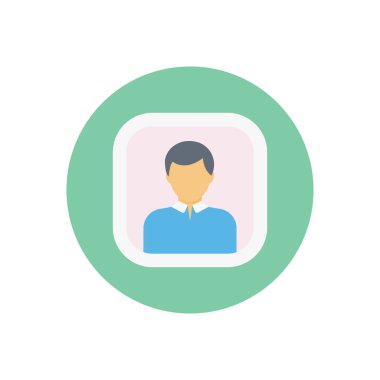 profil vektör dairesi düz simgesi