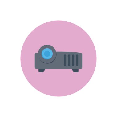 Beamer vektör dairesi düz simgesi