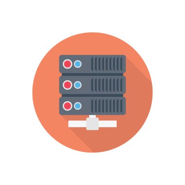 veritabanı dairesi gölge düz simgesi