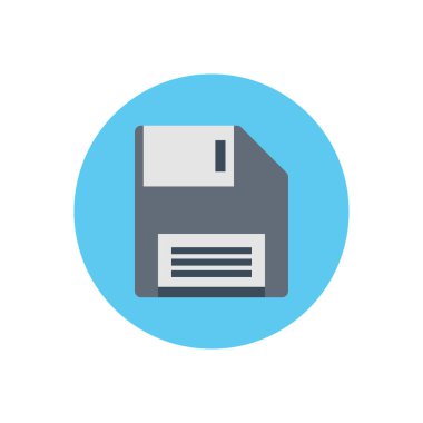 diskette vektör dairesi düz simgesi