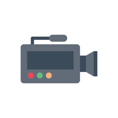 kamera vektörü düz renk simgesi