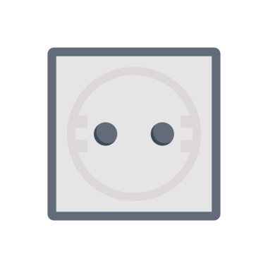 elektrik vektörü düz renk simgesi