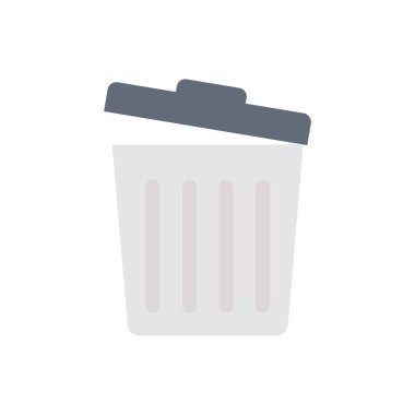 Çöp vektörü düz renk simgesi