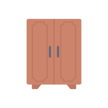 dolap vektörü düz renk simgesi