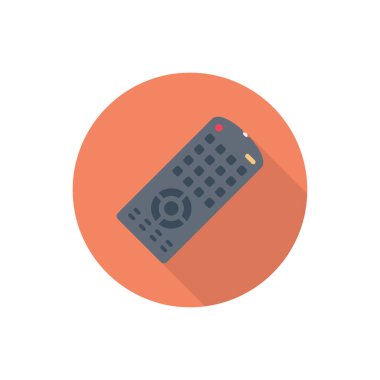 Televizyon çemberi düz gölge simgesi