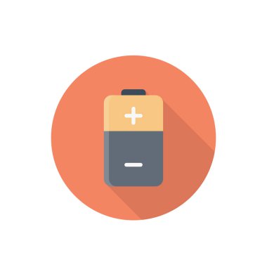 akümülatör daire gölge düz simgesi