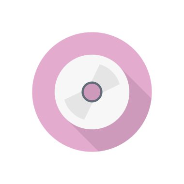 DVD çember gölge düz simgesi