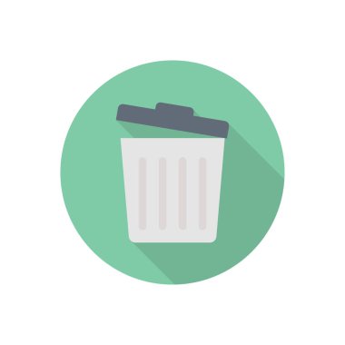 Çöp çemberi gölge düz simgesi