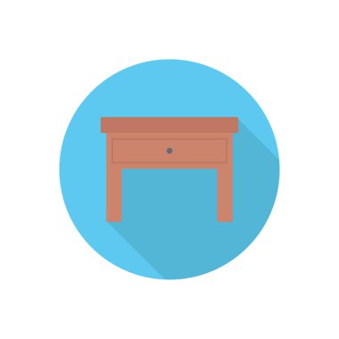 Çekmece dairesi gölge düz simgesi