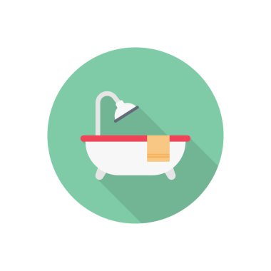 küvet dairesi düz simgesi