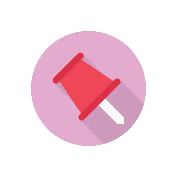 Push Pin Circle Shadow Icon — стоковый вектор