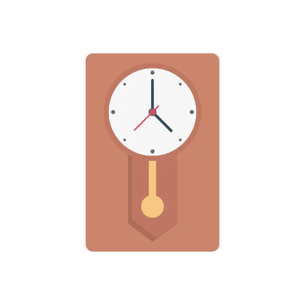 Horloge Vector Vlakke Kleur Pictogram — Stockvector