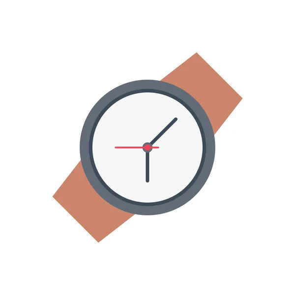 Horloge Vector Vlakke Kleur Pictogram — Stockvector