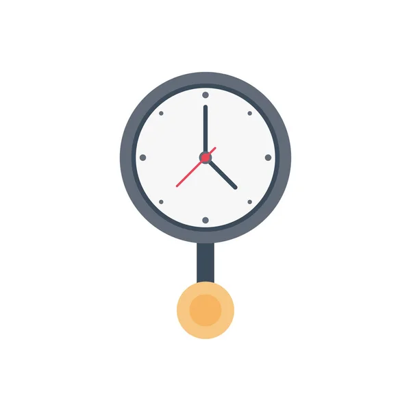 Clock Vector Flat Colour Icon — Stock Vector