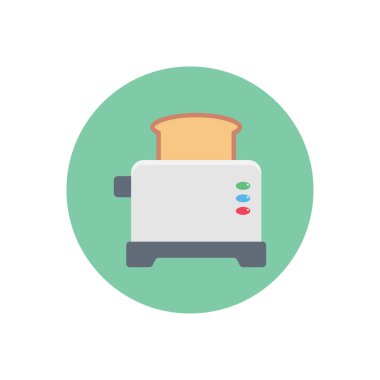 kahvaltı vektör dairesi düz simgesi