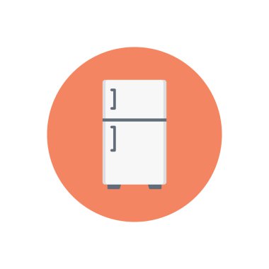 Buzdolabı vektör dairesi düz simgesi