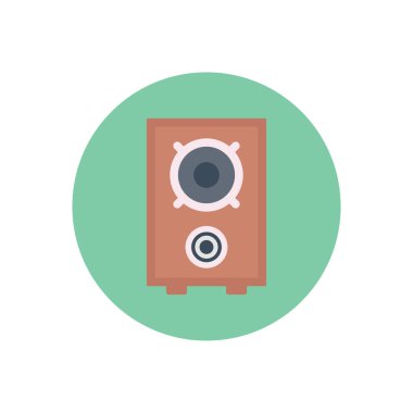 hoparlör vektör dairesi düz simgesi