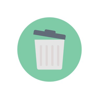 Çöp vektörü dairesi düz simgesi