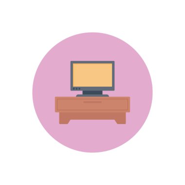 ekran vektör dairesi düz simgesi