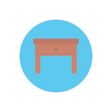 Çekmece vektör dairesi düz simgesi