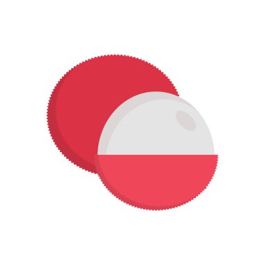 litchi daire gölge düz simgesi