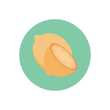 Citrus vektör dairesi düz simgesi