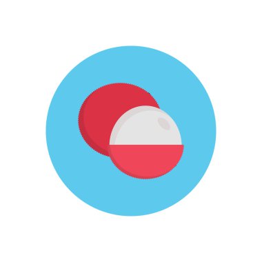 litchi vektör dairesi düz simgesi