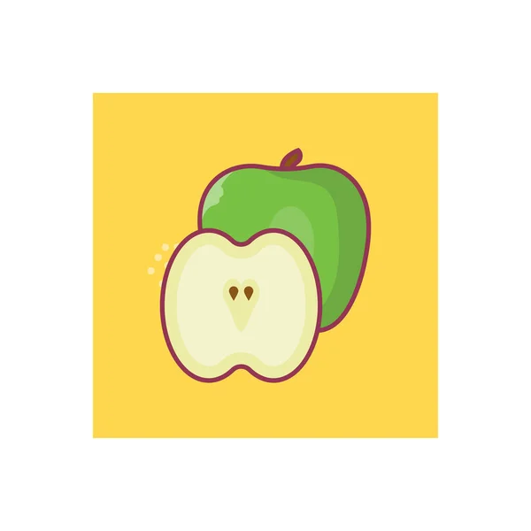 Fruit Lijn Vlakke Kleur Pictogram — Stockvector