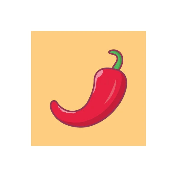 Peper Lijn Vlakke Kleur Pictogram — Stockvector