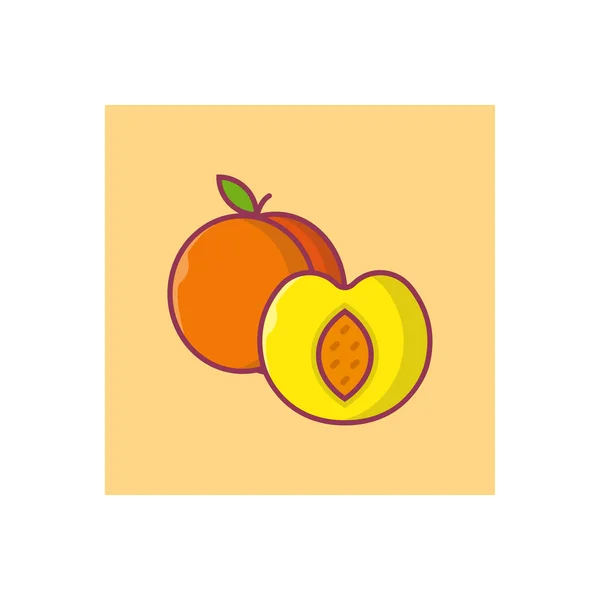 Fruchtlinie Flache Farbe Symbol — Stockvektor