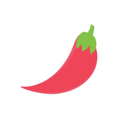 Kırmızı biber vektörü düz renk simgesi