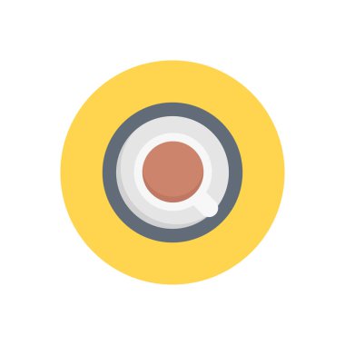 kahve vektörü dairesi düz simgesi