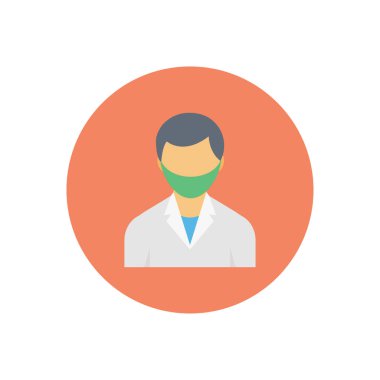 avatar vektör dairesi düz simgesi