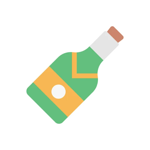 Alkohol Vektor Flache Farbe Symbol — Stockvektor