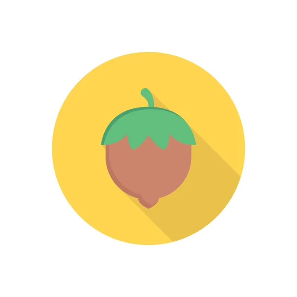 Sombra Círculo Fruta Seca Icono Plano — Vector de stock