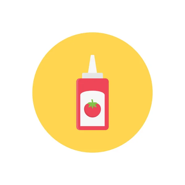 Sauce Vector Circle Flat Icon — Stock Vector