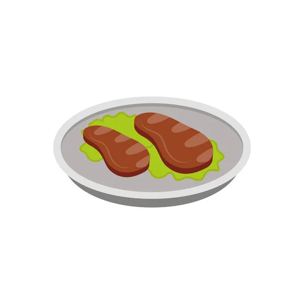 Beef Vector Flat Colour Icon — Stock Vector