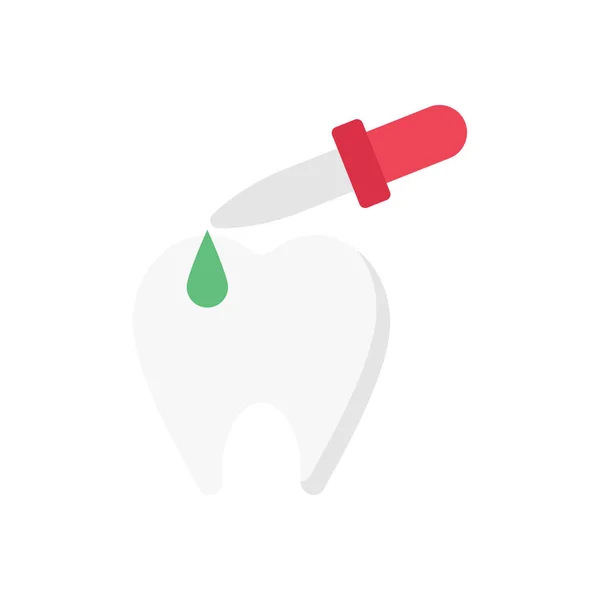 Vector Dental Icono Color Plano — Vector de stock