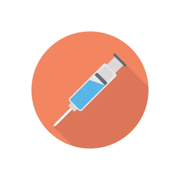 Injectiespuit Vector Cirkel Plat Pictogram — Stockvector