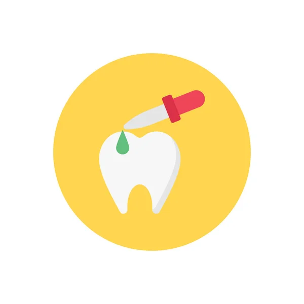 Vector Dental Círculo Plano Icono — Vector de stock
