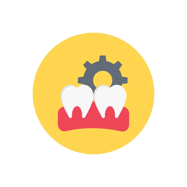 Vector Dental Círculo Plano Icono — Vector de stock