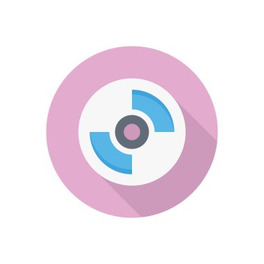 DVD çember gölge düz simgesi