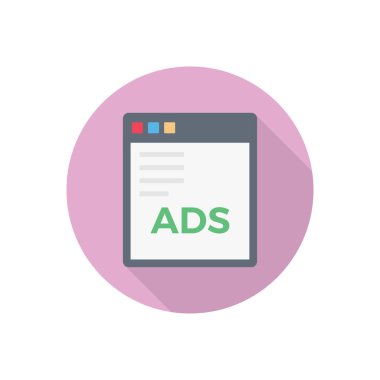 Web sayfası daire gölge düz simgesi