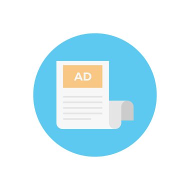 ad vektör dairesi düz simgesi