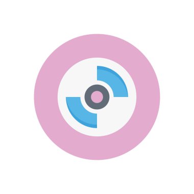DVD vektör dairesi düz simgesi