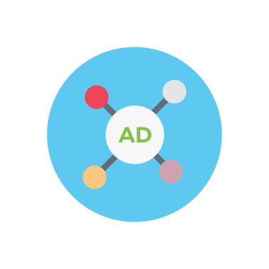 ağ vektör dairesi düz simgesi