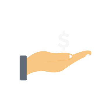 Dolar vektörü düz renk simgesi